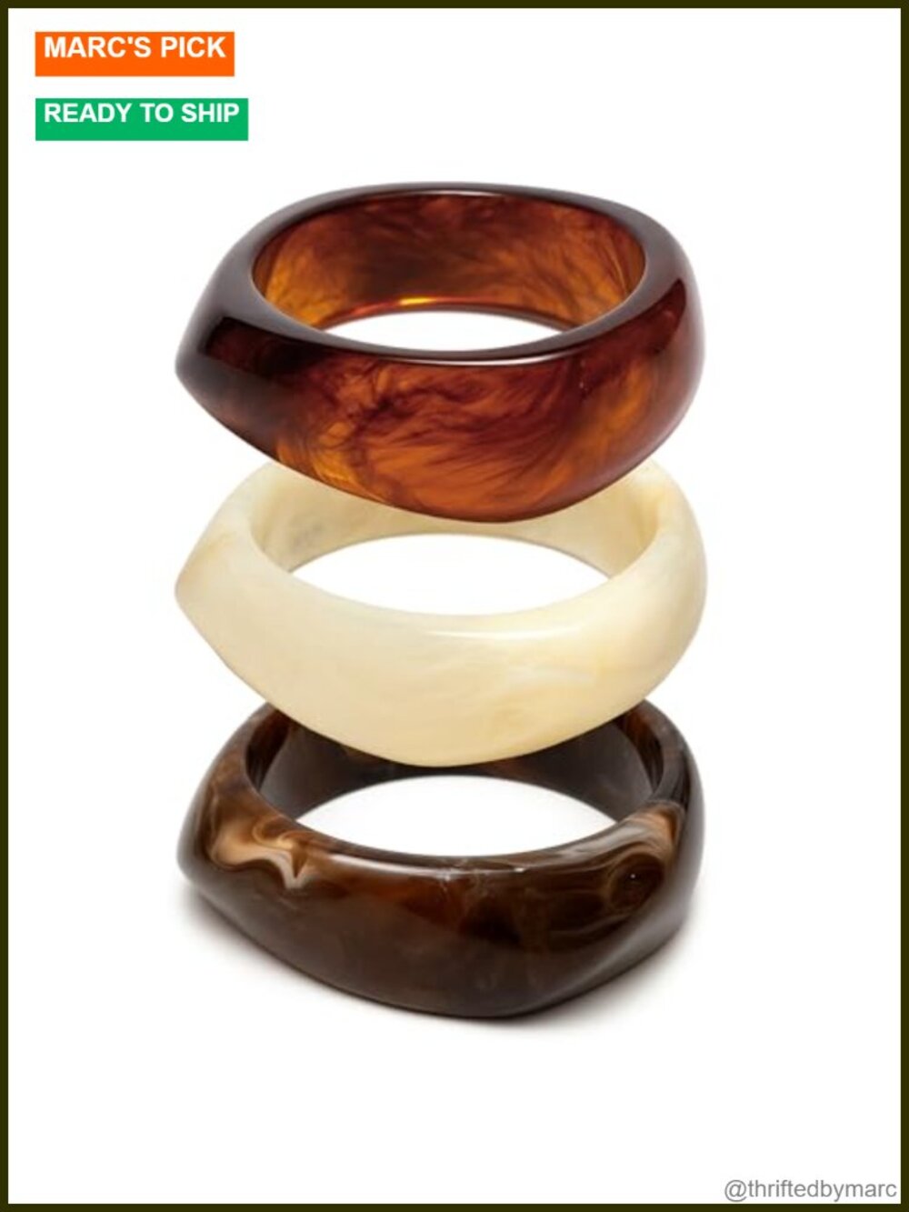 Chunky Acrylic Resin Bangle Bracelets Set Retro Stackable Statement